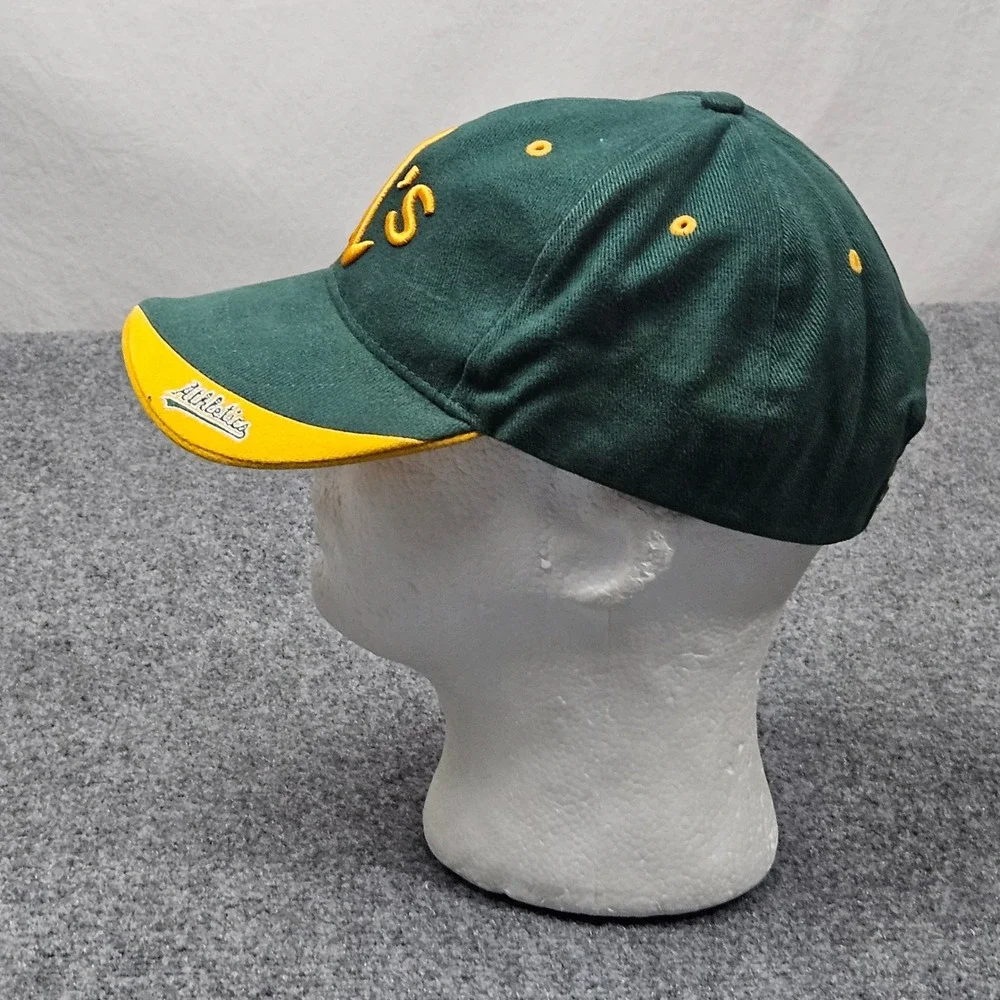 Vintage Oakland Athletics Baseball Cap Green Yellow MLB Twins Enterprise Hat 90s